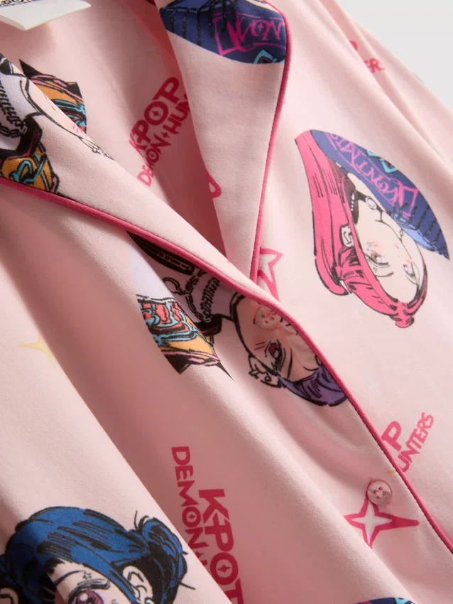 Pijamas curto estilo «boyfriend» K-pop «Demon Hunters»