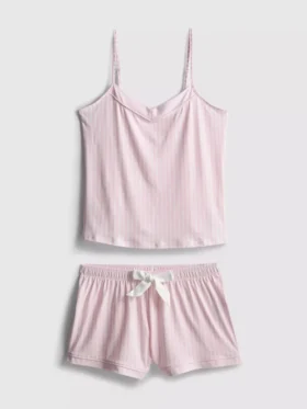 Pijamas curto às riscas