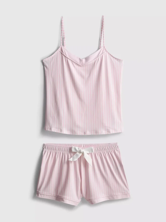 Pijamas curto às riscas