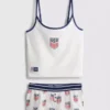 Pijamas curto tipo cami com alças finas, rico em algodão, da USA FC