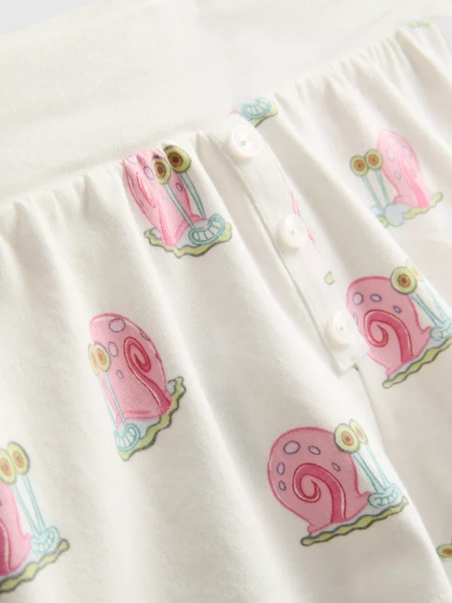 Pijamas curto tipo camisola sem mangas do Bob Esponja com o Gary