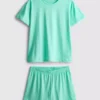 Pijamas curto tipo t-shirt de algodão