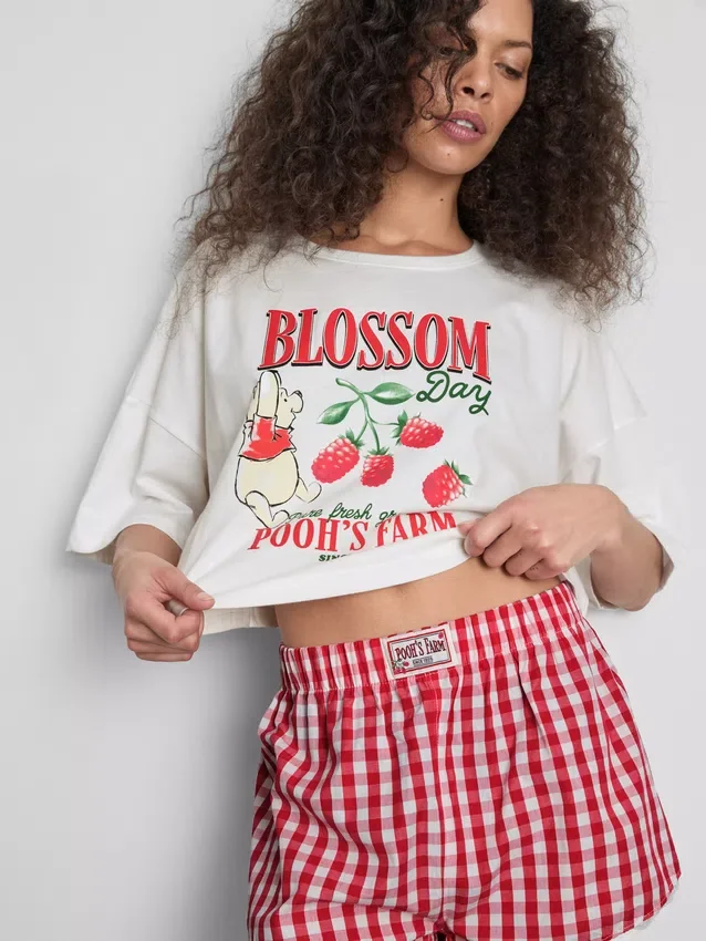 Pijamas curto xadrez do Winnie the Pooh da Disney