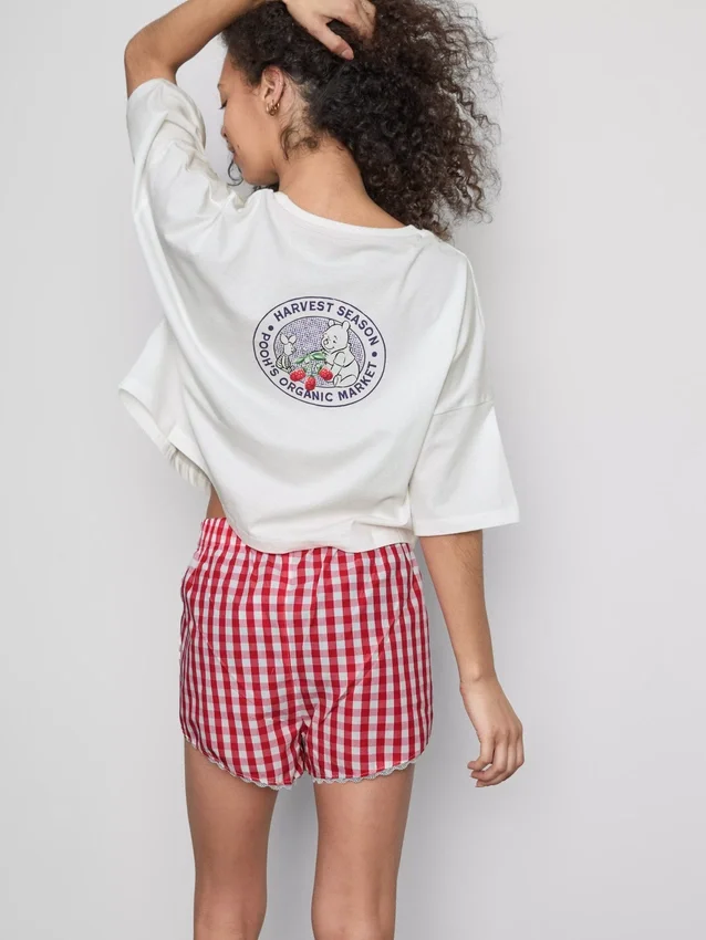 Pijamas curto xadrez do Winnie the Pooh da Disney