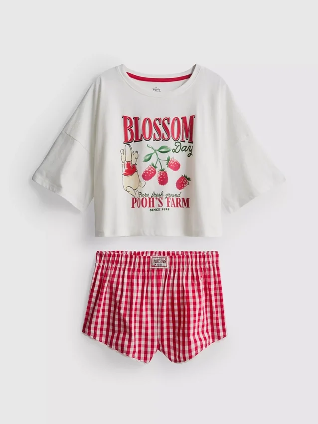 Pijamas curto xadrez do Winnie the Pooh da Disney