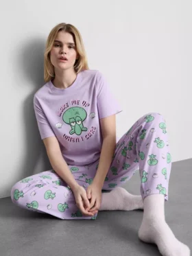 Pijamas de algodão com estampado do Bob Esponja