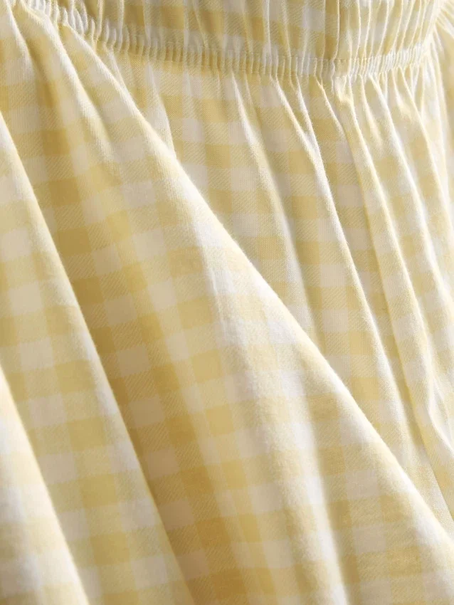 Pijamas de algodão com estampado xadrez