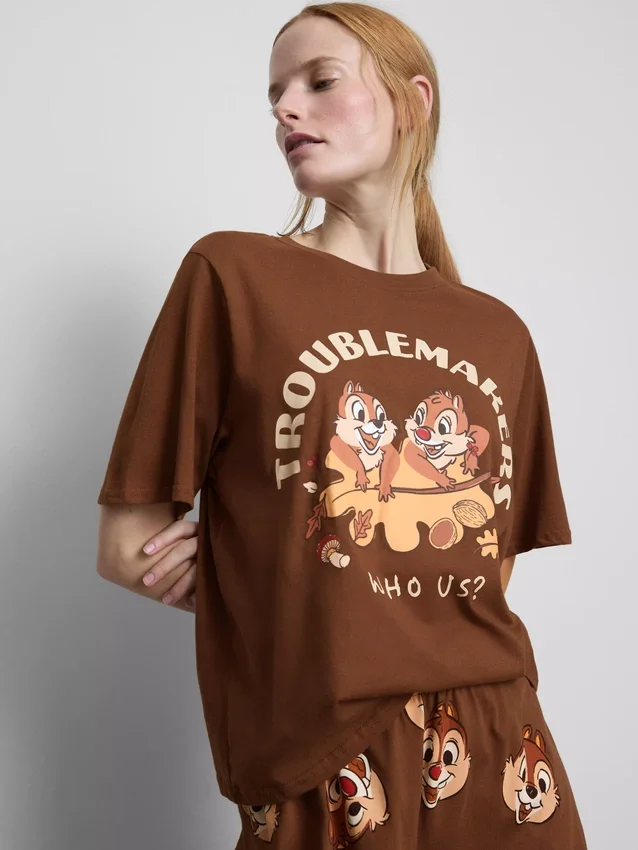 Pijamas de algodão da Disney com Chip e Dale