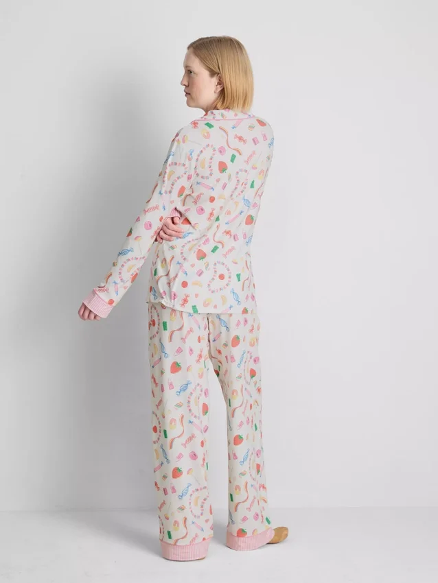 Pijamas estilo «boyfriend» com estampado «Sweet treat»