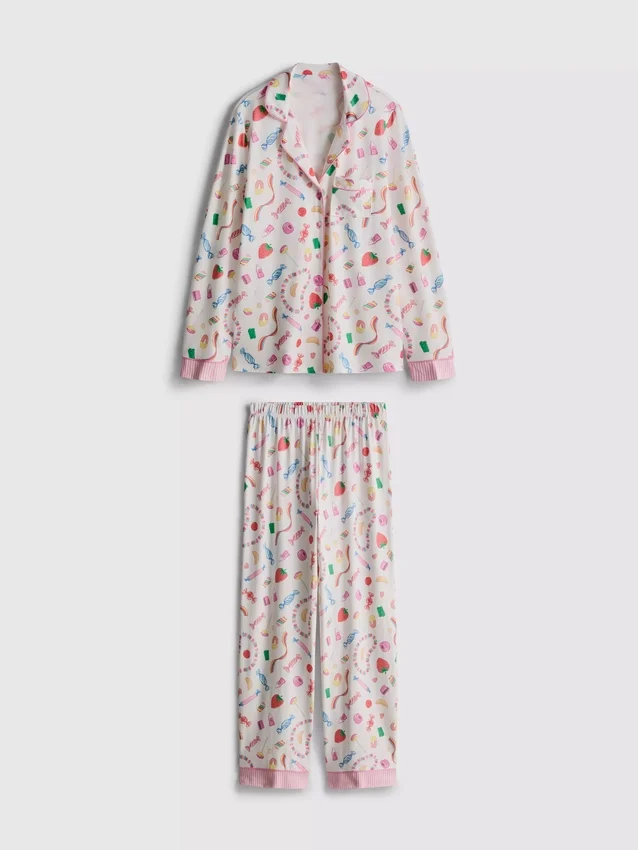Pijamas estilo «boyfriend» com estampado «Sweet treat»