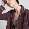 Pijamas estilo «boyfriend» em jersey com debrum
