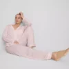 Pijamas estilo «boyfriend» em jersey às riscas