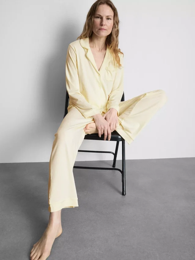 Pijamas estilo «boyfriend» em malha jersey