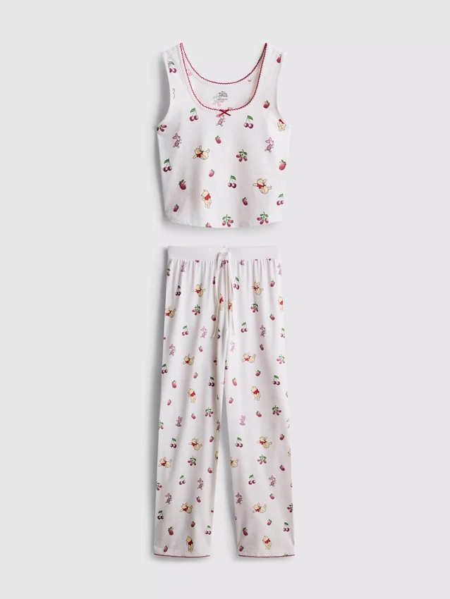 Pijamas sem mangas estampados da Disney com o Ursinho Pooh, em tecido rico em algodão