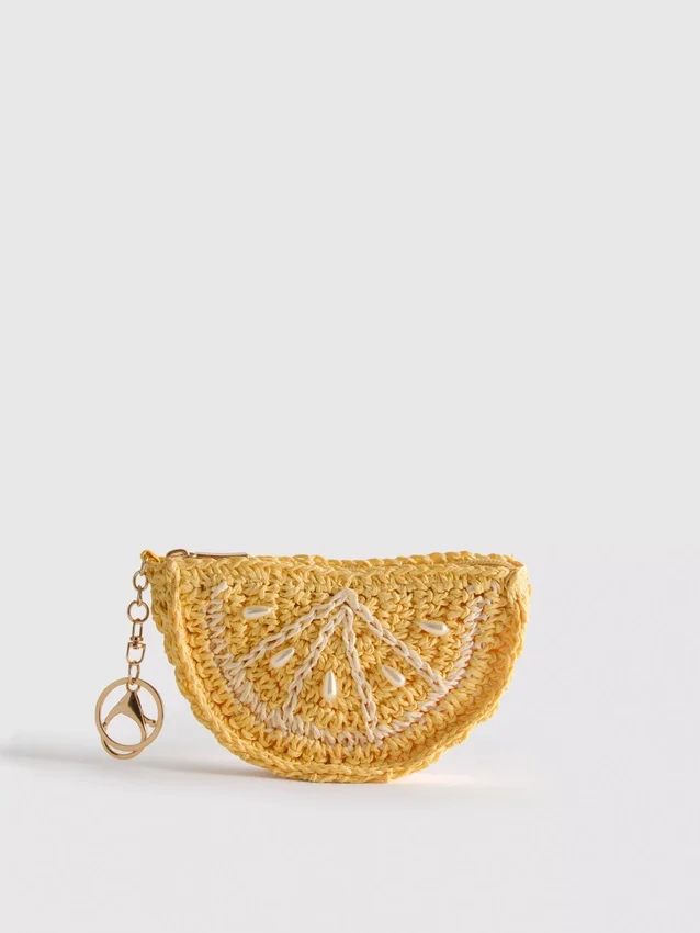 Porta-moedas com motivos de frutas