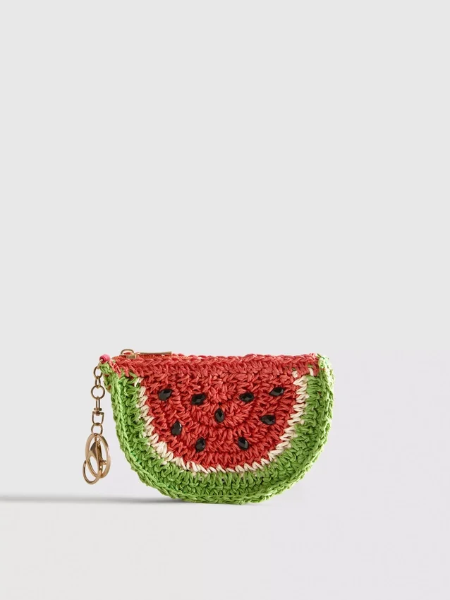Porta-moedas com motivos de frutas
