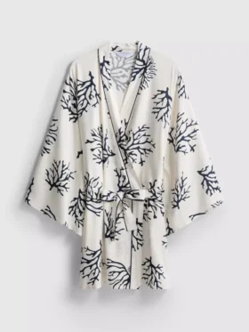 Roupão midi estampado