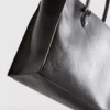Saco de compras em imitação de couro com efeito craquelado