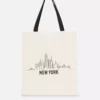 Saco de compras urbano com estampado em algodão