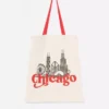 Saco de compras urbano com estampado em algodão
