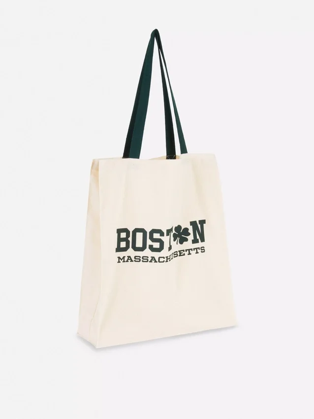 Saco de compras urbano com estampado em algodão