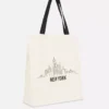 Saco de compras urbano com estampado em algodão