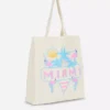 Saco de compras urbano com estampado em algodão