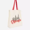 Saco de compras urbano com estampado em algodão