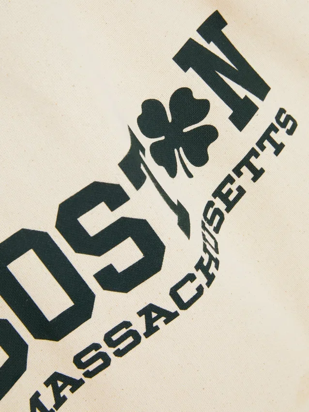 Saco de compras urbano com estampado em algodão