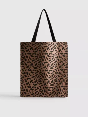 Saco de lona com padrão de leopardo