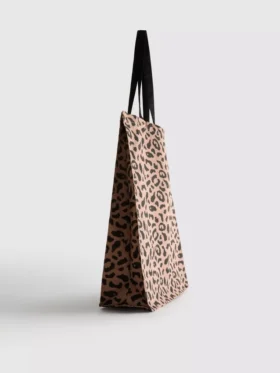 Saco de lona com padrão de leopardo