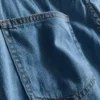 Saia-calça assimétrica em ganga de algodão