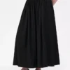 Saia maxi com cintura franzida
