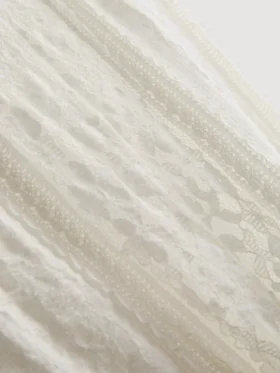 Saia maxi de renda em mistura de algodão