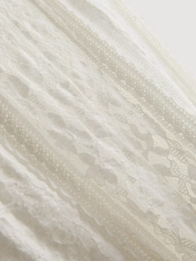 Saia maxi de renda em mistura de algodão