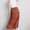 Saia maxi em voile com camadas