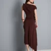 Saia midi com bainha em forma de lenço