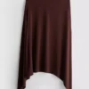 Saia midi com bainha em forma de lenço