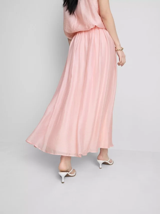 Saia midi em linha A «The Edit» com fluxo de ar