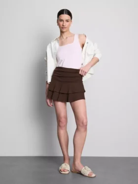 Saia mini «Rara» com franzido na cintura
