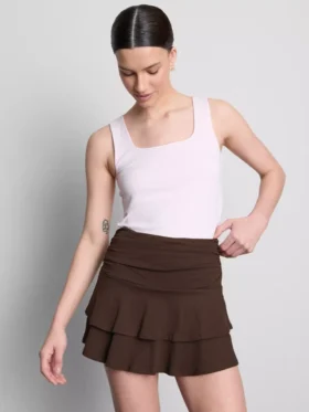 Saia mini «Rara» com franzido na cintura