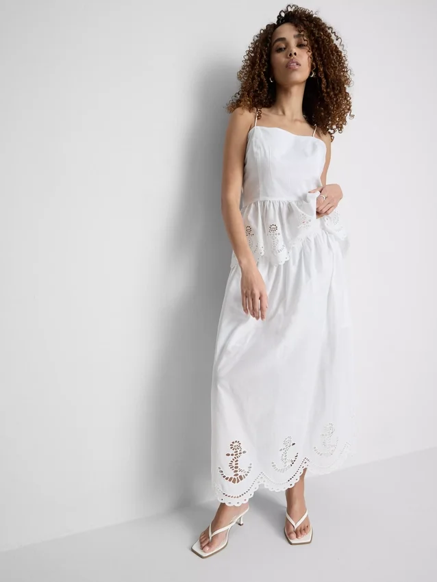 Saias midi de algodão com ilhós de estilo náutico