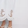 Saias midi de algodão com ilhós de estilo náutico