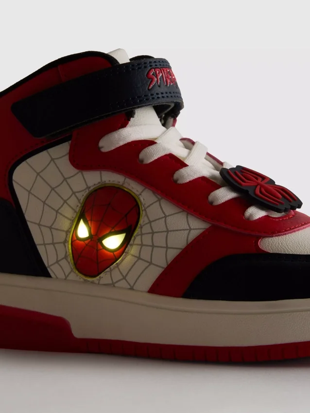 Sapatilha de cano alto com luzes da Marvel - Homem-Aranha