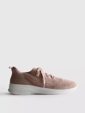 Sapatilhas slip-on com detalhes em diamantes