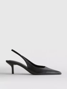 Sapatos de salto alto com tira traseira em imitação de couro
