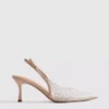 Sapatos de salto alto com tiras traseiras «Diamanta» com imitações de pérolas