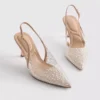 Sapatos de salto alto com tiras traseiras «Diamanta» com imitações de pérolas