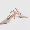 Sapatos de salto alto com tiras traseiras «Diamanta» com imitações de pérolas