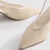 Sapatos de salto alto de malha trançada com biqueira pontiaguda